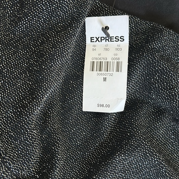 New With Tags Cocktail & Party Metallic Draped V-Neck Strong Shoulder Mini Dress - Picture 6 of 7